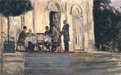 Dinner on the Badenburg Terrace at Castle Nymphenburg by Max Slevogt